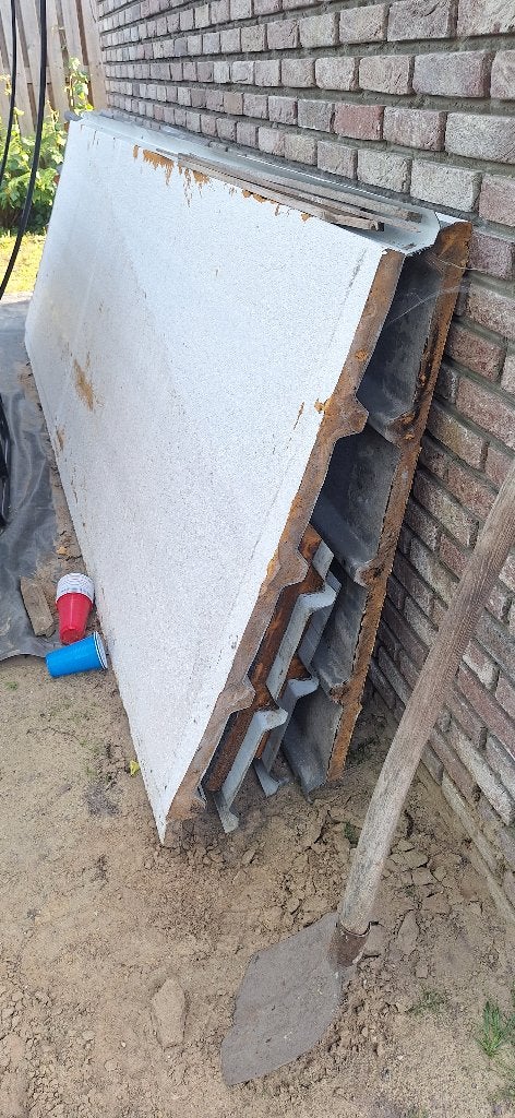 Dakplaten, Doe-het-zelf en Bouw, Dakpannen en Dakbedekking, Gebruikt, Blauw, 5 tot 10 m², Metaal