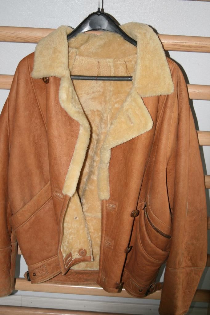 Vintage Hollies mouton retourné jas, Enlèvement ou Envoi, Porté, Brun, Hollies