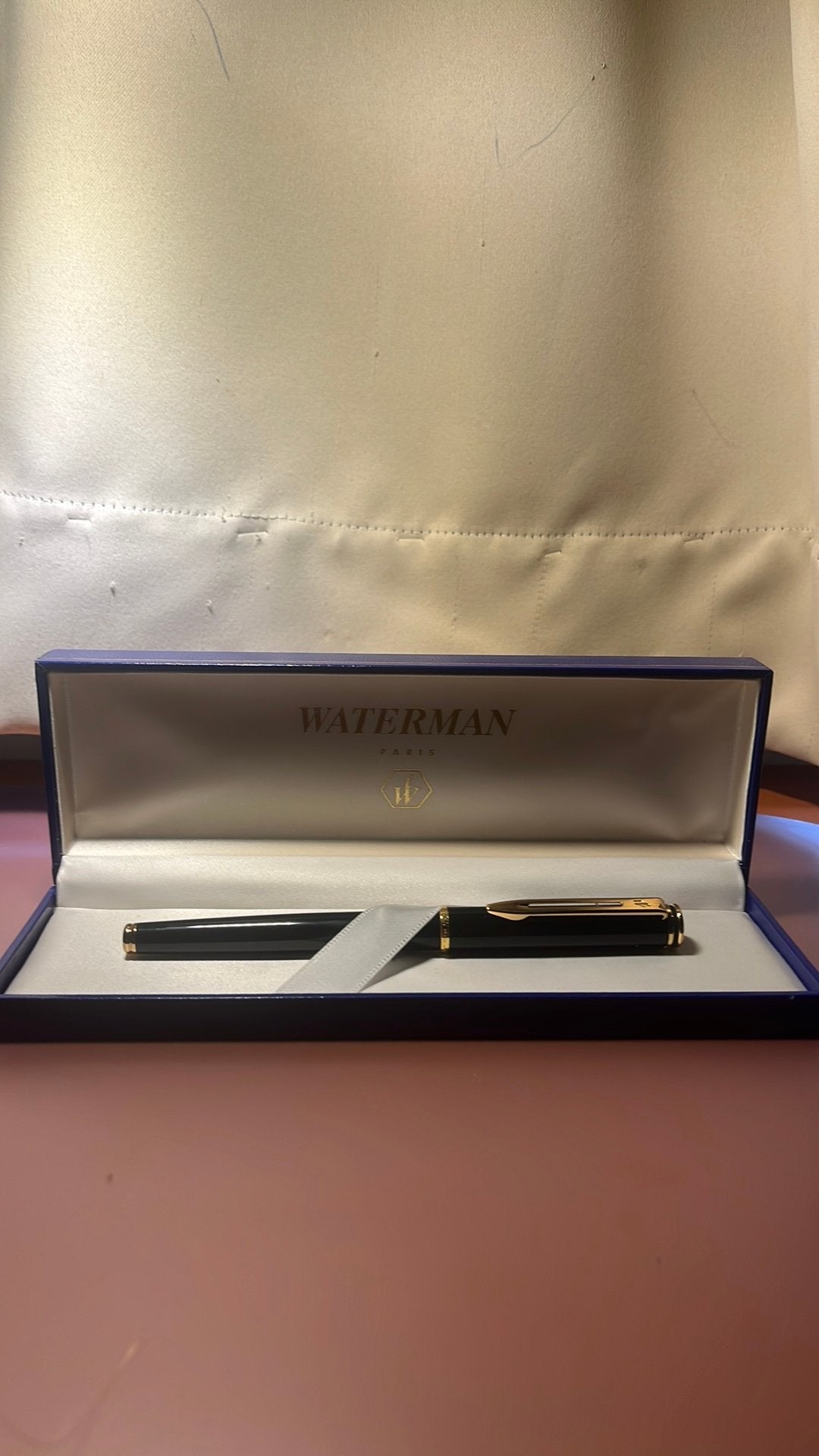 Waterman hemisphere pen gt black and gold, Met doosje, Ophalen of Verzenden, Zo goed als nieuw, Vulpen