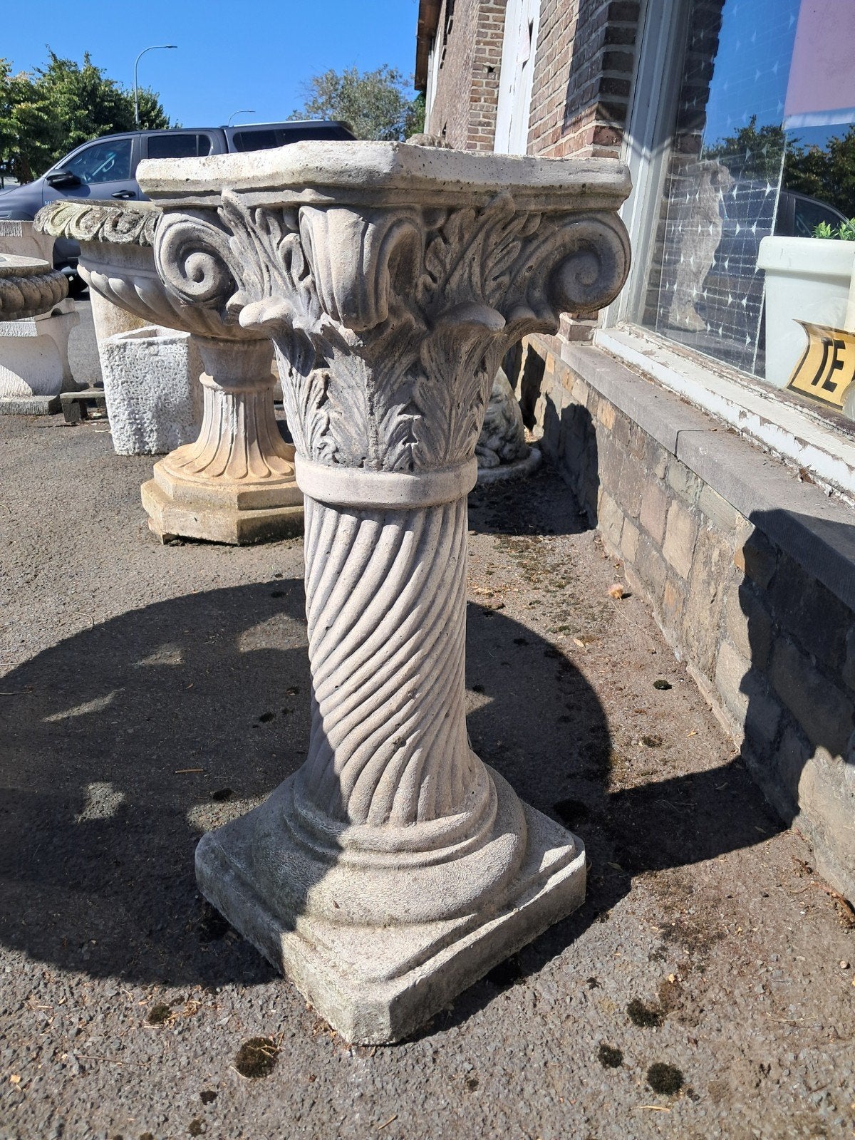 pied de stalle en pierre massive, colonne décorée, Jardin & Terrasse, Enlèvement, Neuf, Pierre, Autres types
