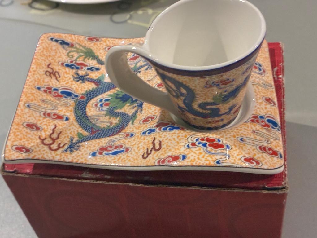 Chinese koffiekop en schotel, Ophalen of Verzenden, Nieuw, Overige stijlen, Kop(pen) en/of Schotel(s)