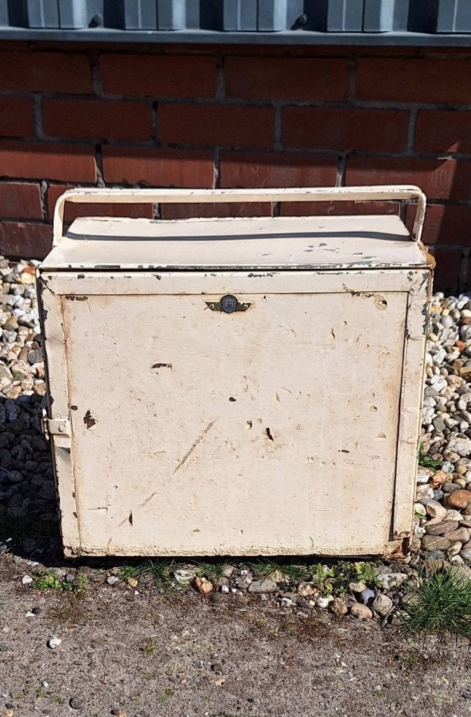 Vintage metalen draagbare koelbox (frigo-box), koelkist., Verzamelen, Ophalen of Verzenden, Gebruikt