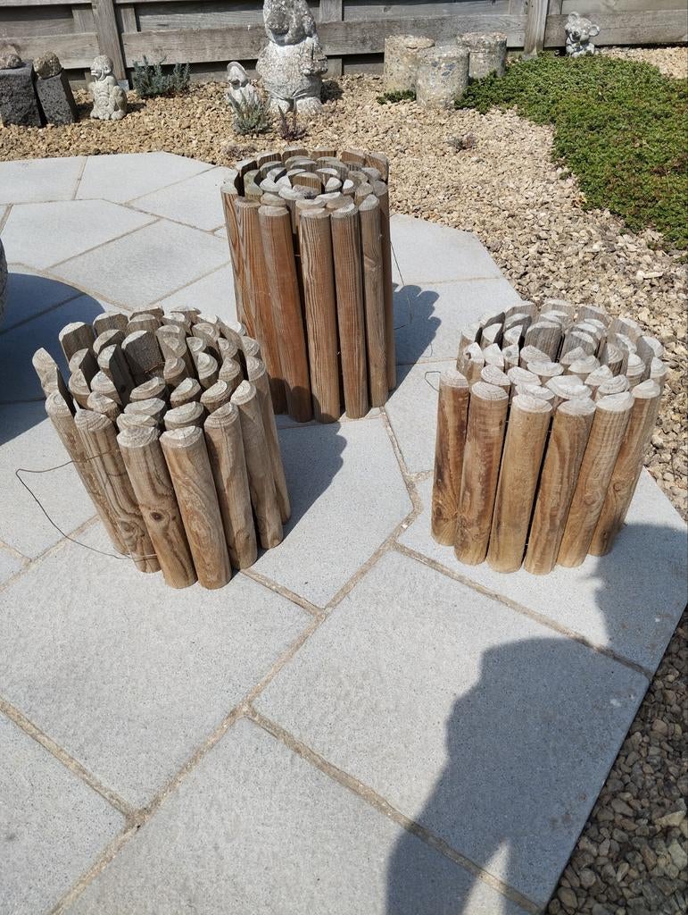 3 houten rolborders tuin nog mooie staat, Ophalen