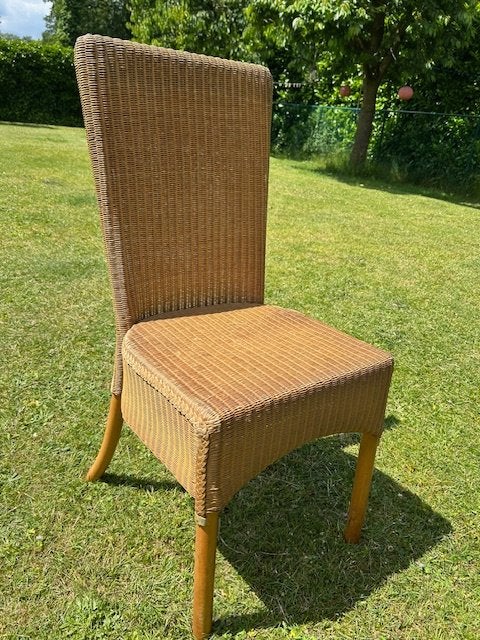 6 Lloyd loom stoelen, Huis en Inrichting, Stoelen, Ophalen, Bruin, Zo goed als nieuw, Vijf, Zes of meer stoelen