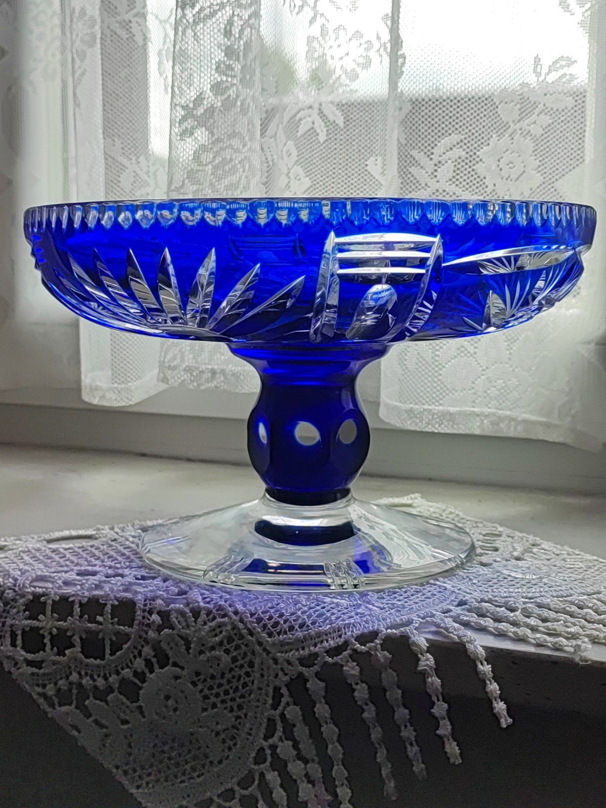Coupe à fruits en cristal bleu cobalt, Enlèvement ou Envoi