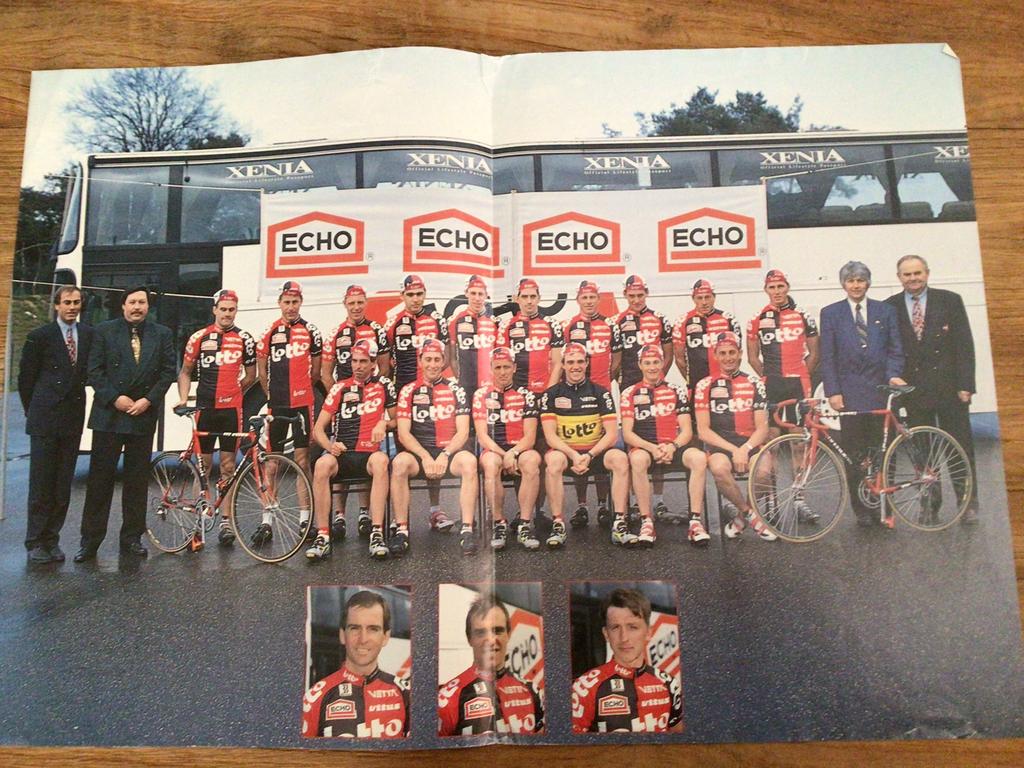 Wielerposter team lotto nelissen tchmil  baguet, Verzenden, Zo goed als nieuw