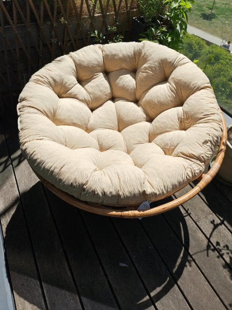Rotan zetel, Huis en Inrichting, Fauteuils, Ophalen, Boho, Zo goed als nieuw, 100 tot 125 cm