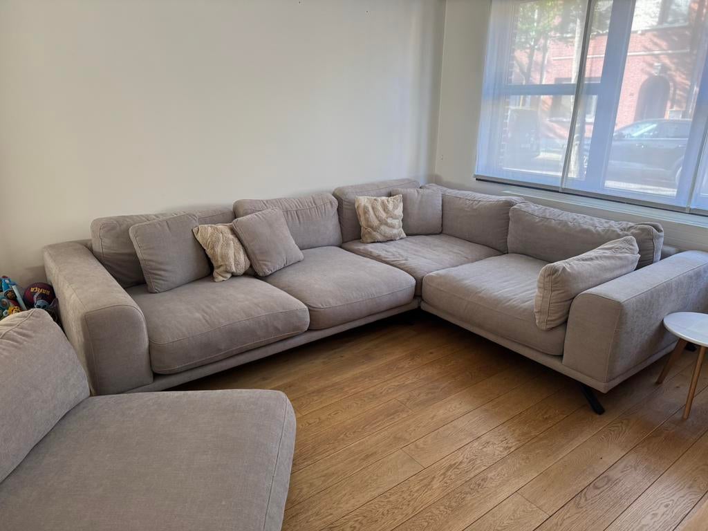 Grijze zetel te koop, Huis en Inrichting, Zetels | Zetels, Ophalen