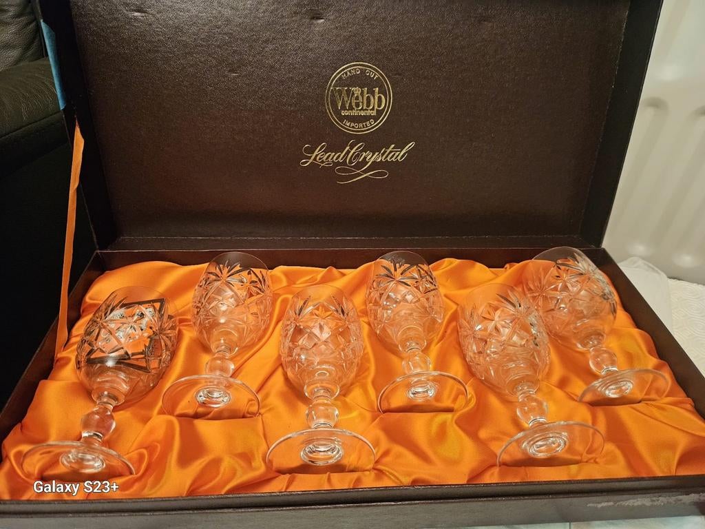 Kristallen glazen set-webb lead kristal, Verzamelen, Glas en Drinkglazen, Nieuw, Overige typen, Ophalen of Verzenden
