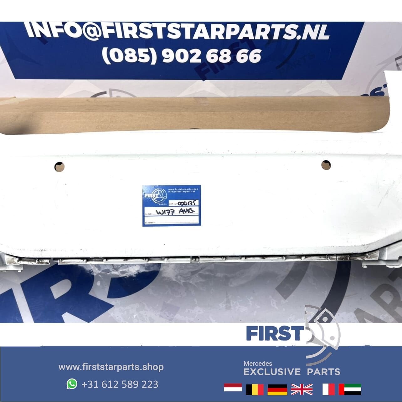 A1778851301 W177 ACHTERBUMPER A KLASSE AMG BUMPER ZWART/WIT/, Gebruikt, -, Ophalen of Verzenden, Achter