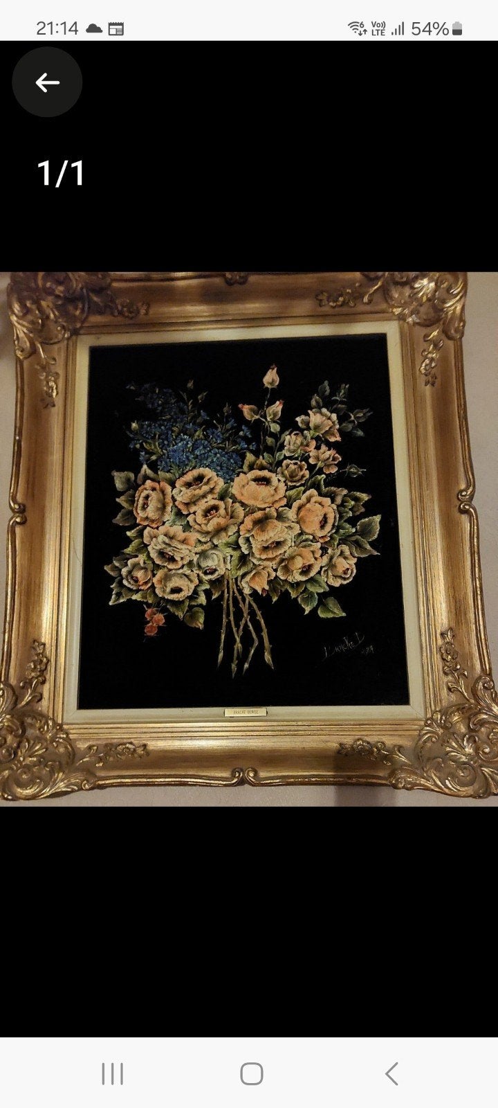 Schilderij op fluweel denise bracke. Jaren 80 of goed bod., Ophalen