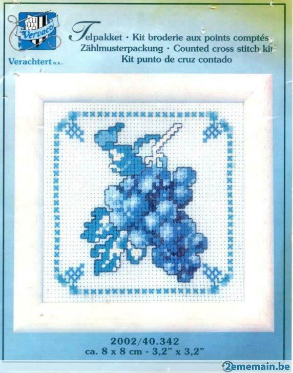 Borduurpakket 8 x 8 cm tros zwarte druiven, Ophalen of Verzenden, Nieuw