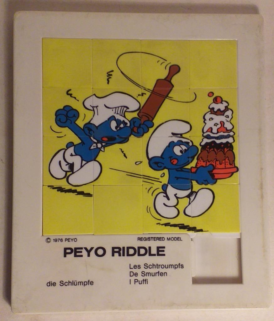 Puzzle coulissant Schtroumpfs - Inter-Mundus, 1976, Collections, Enlèvement ou Envoi