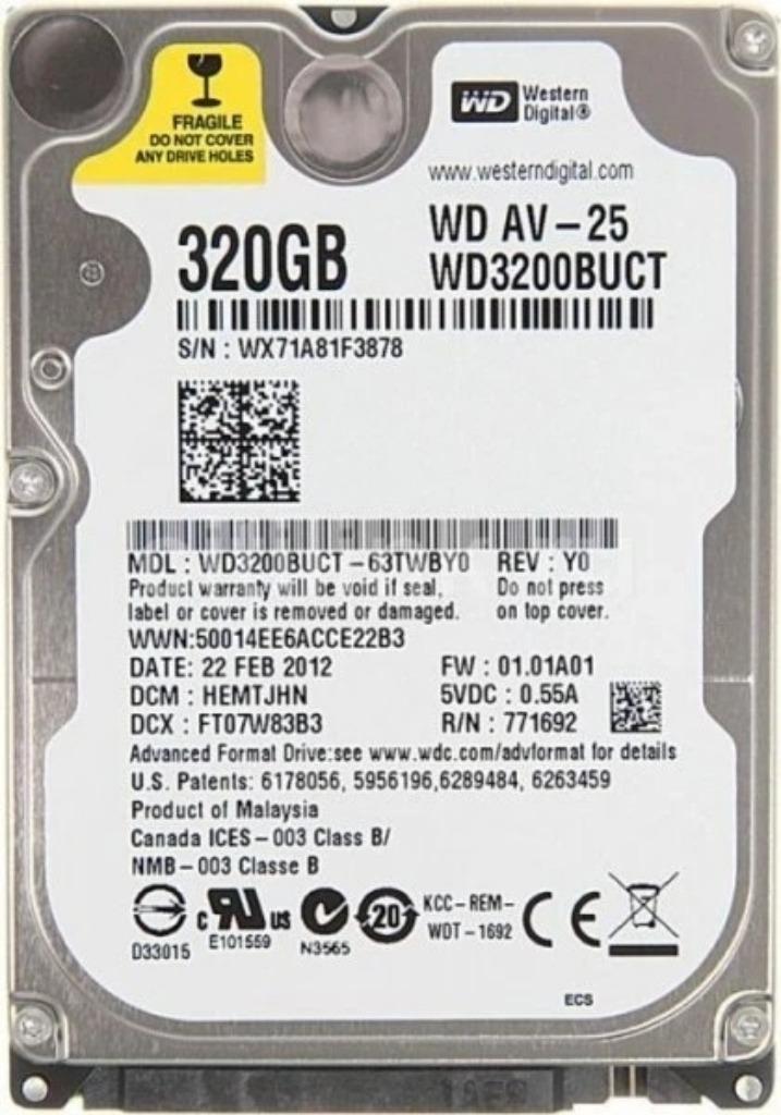 Western Digital 320 Go, Enlèvement ou Envoi, 320Gb, Reconditionné, Interne