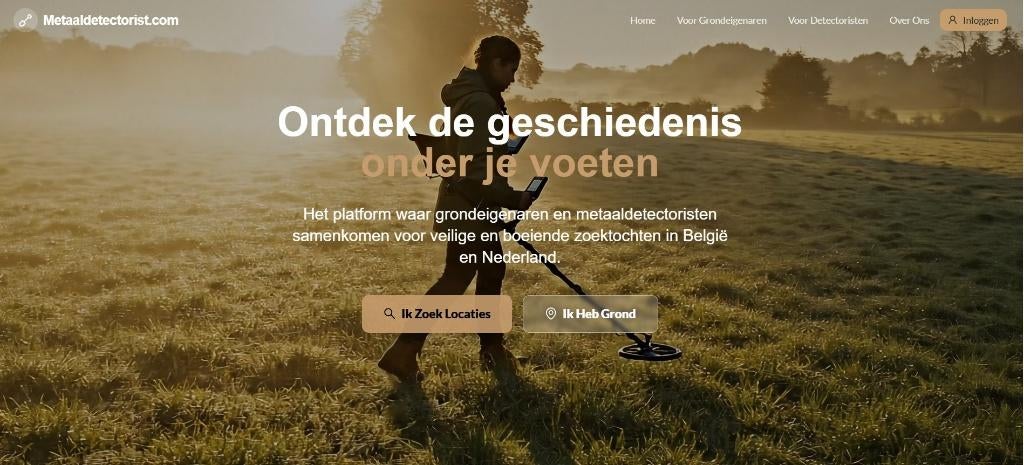website te koop: Volledig nieuw metaaldetectoristen platform