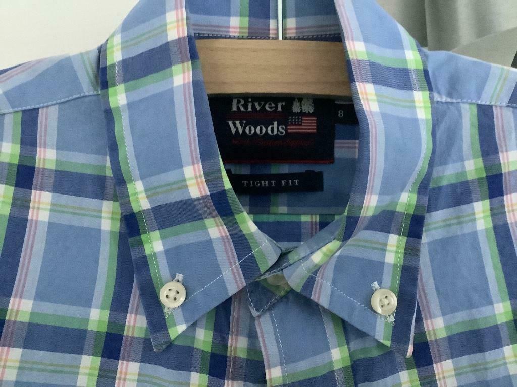 River woods hemd jongen maat 8, Garçon, River Woods, Chemise ou Chemisier, Comme neuf