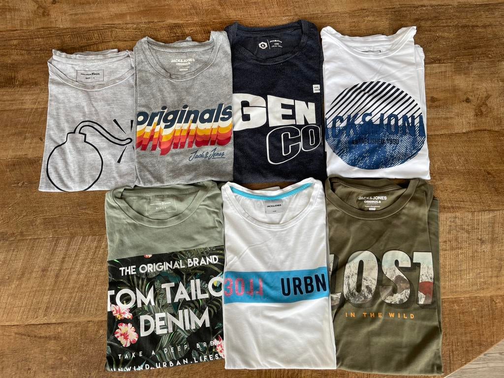 T-shirts pour garçons S Jack&Jones, Tom Tailor 8 pièces, Enlèvement, Porté, Taille 46 (S) ou plus petite, Autres couleurs