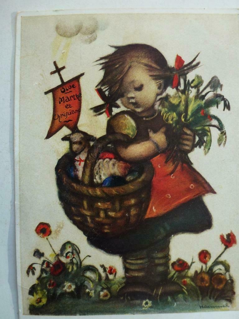 carte postale ancienne Hümmel 5205 décrite, Envoi, 1940 à 1960, Affranchie, Enfants