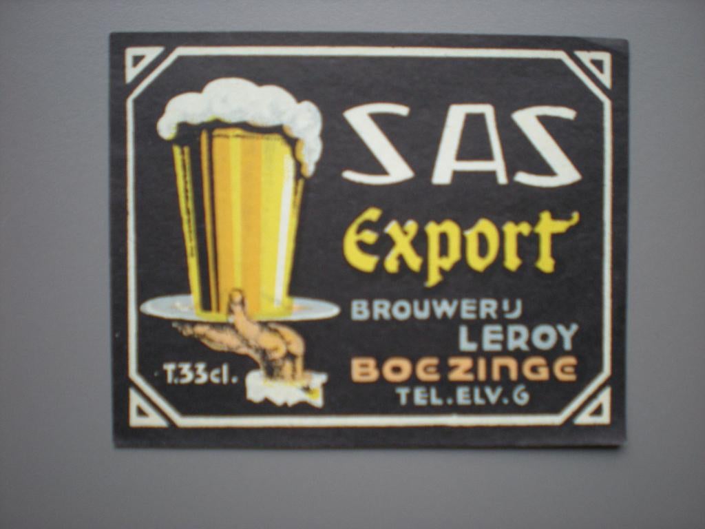 bier - etiket - brouwerij Boezinge, Ophalen of Verzenden, Zo goed als nieuw, Reclamebord, Plaat of Schild, Overige merken