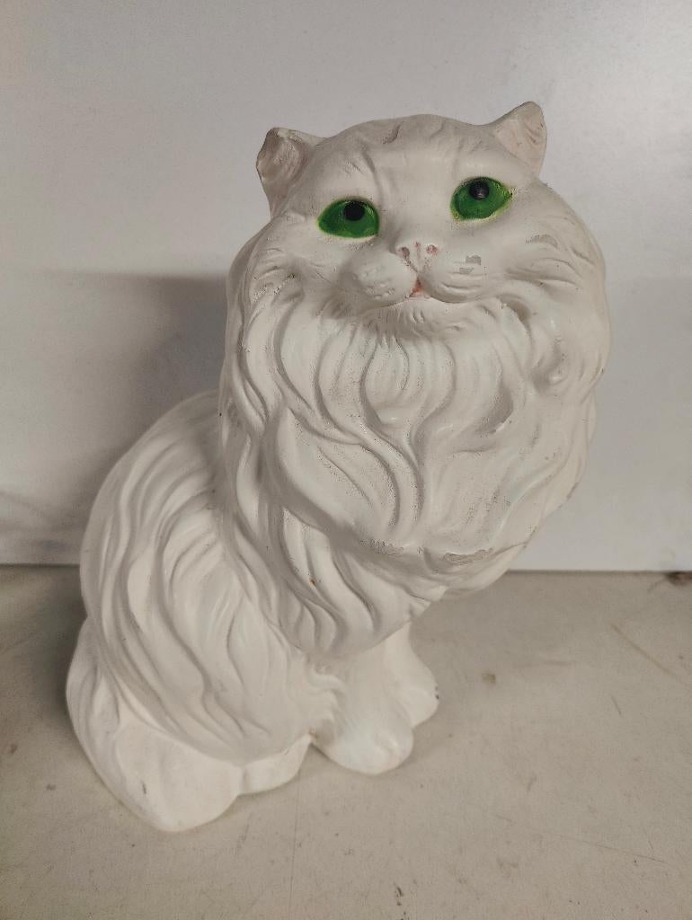 Vintage beeld van een kat in porselein, Ophalen of Verzenden, Gebruikt