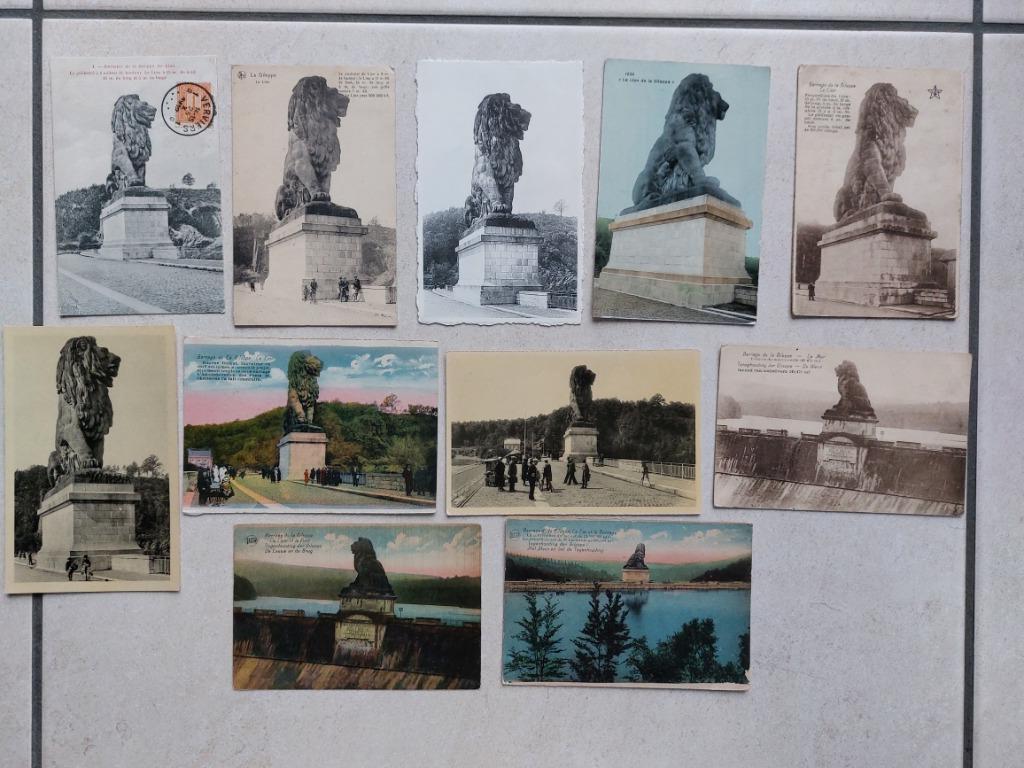 lot van 11 postkaarten La Gileppe : De Leeuw, Verzenden