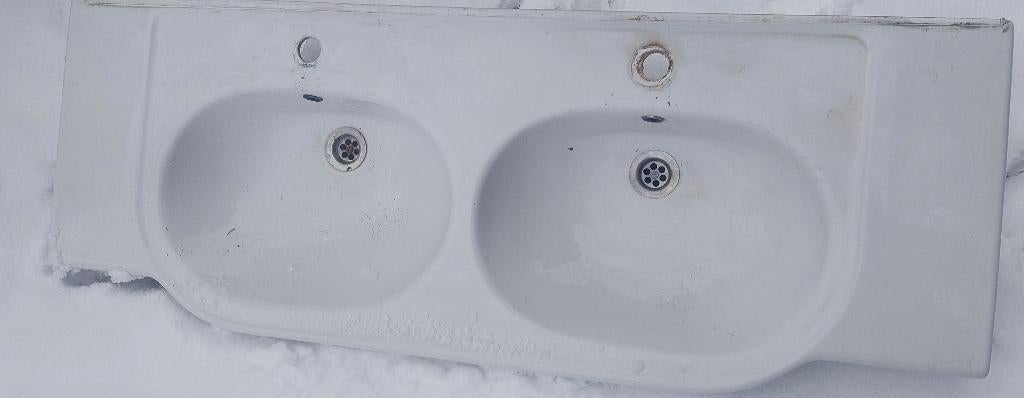 Evier double couleur blanc  pour la sdb ou cuisiner, Enlèvement, Comme neuf, Lavabo