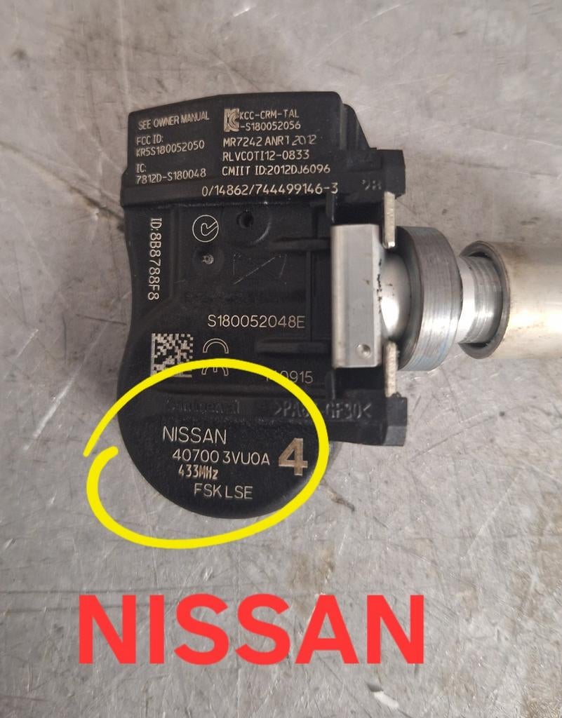LOT DE 4 CAPTEURS TPMS NISSAN, Enlèvement ou Envoi, Nissan