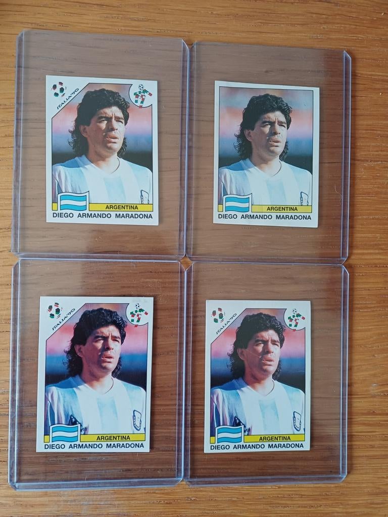 Panini Italia 90 Maradona 4 versions, Collections, Enlèvement ou Envoi
