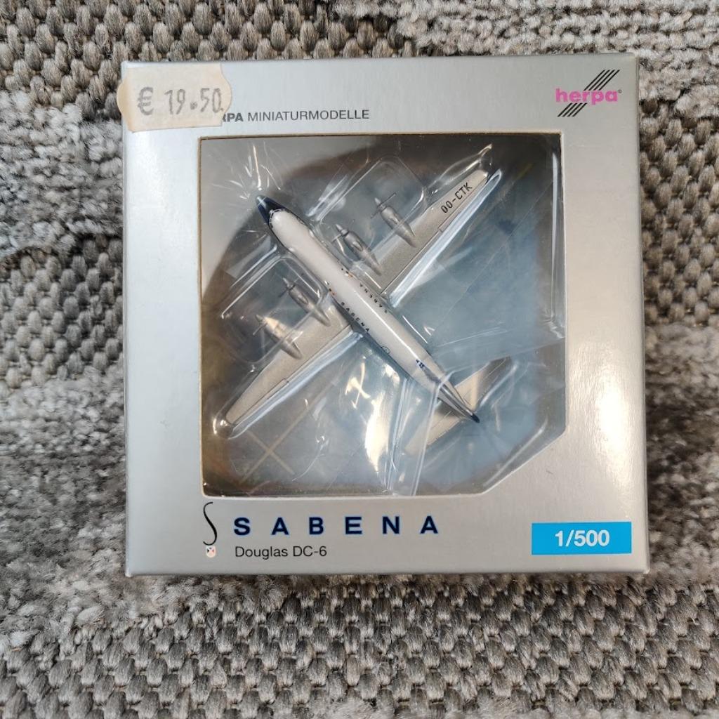 Herpa Douglas DC-6 Sabena schaal 1/500..nieuw, Ophalen of Verzenden