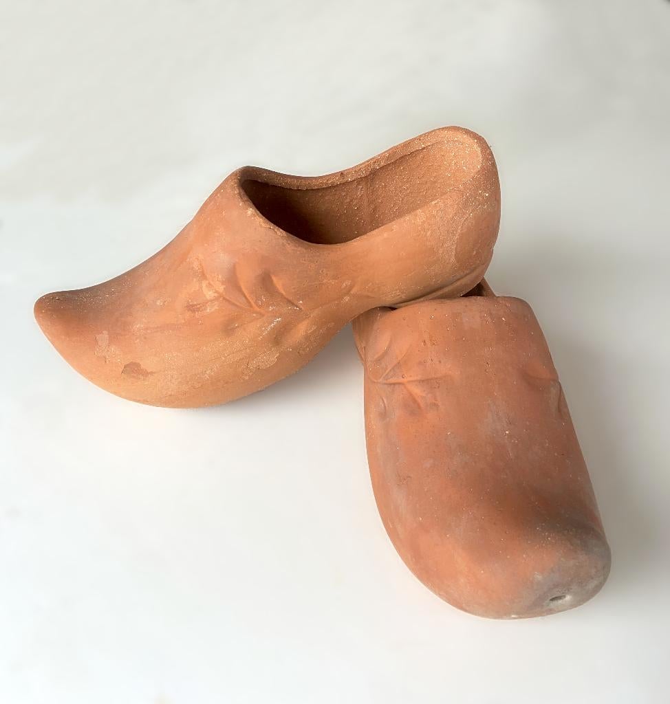 Paar hangende terracotta bloempotklompen, Tuin en Terras, 25 tot 40 cm, Gebruikt, Ophalen of Verzenden, Minder dan 40 cm