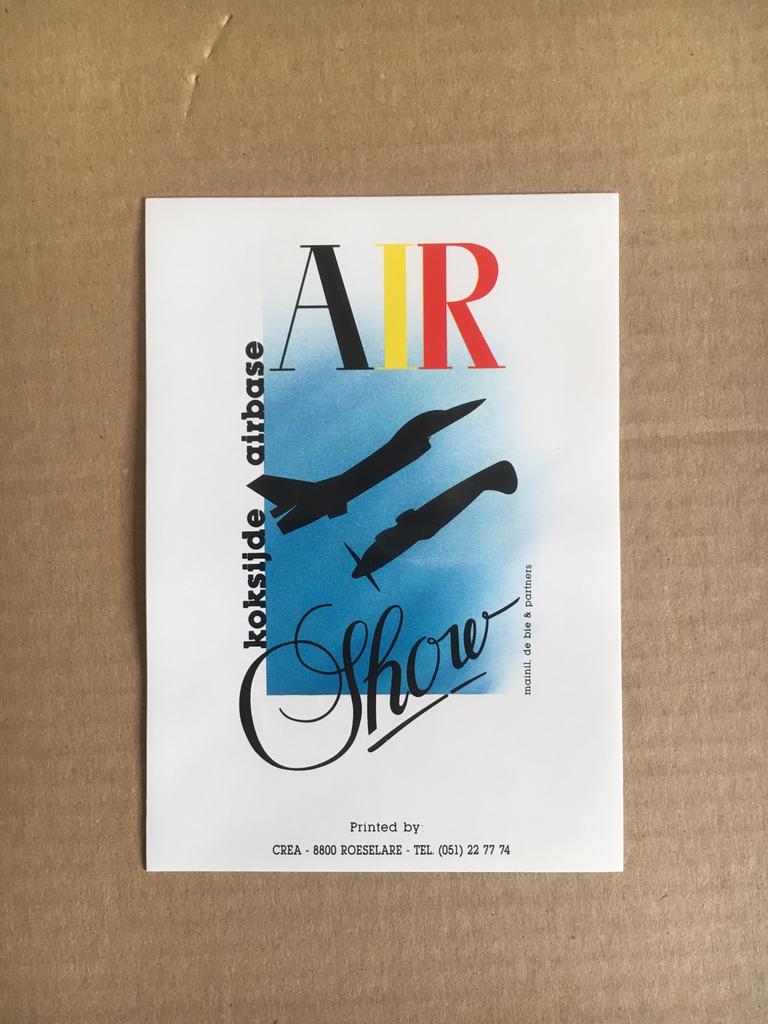 Sticker/Postkaart : Airshow Koksijde  40 Sqn Basis Koksijde, Verzamelen, Luchtvaart en Vliegtuigspotten, Zo goed als nieuw, Kaart, Foto of Prent