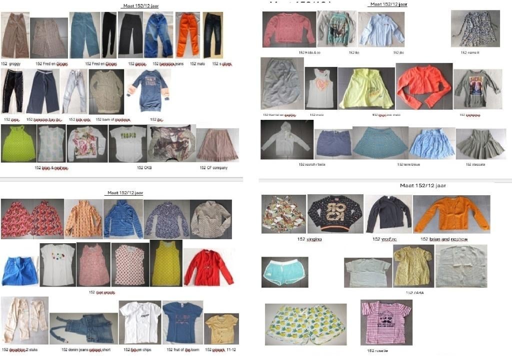 meisjes kinderkledij maat 152/12j, Kinderen en Baby's, Kinderkleding | Kinder-kledingpakketten, Maat 152, Ophalen of Verzenden