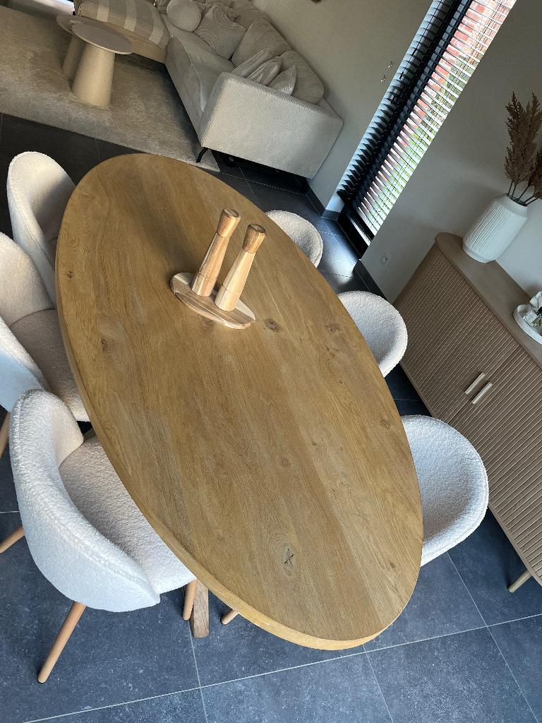 Table à manger en bois de chêne, Comme neuf, 100 à 150 cm, Enlèvement, Chêne