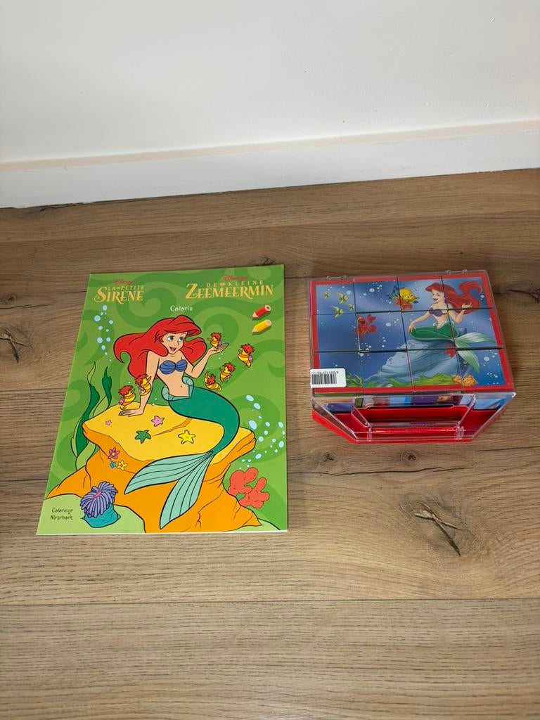 Blokkendoos + kleurboek ‘De kleine zeemeermin’, Verzenden, Nieuw
