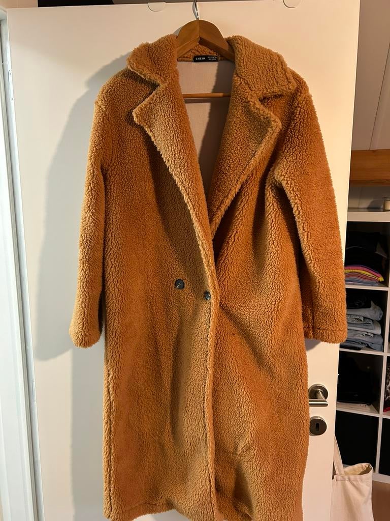 Lange Winterjas Dames(Shein), Kleding | Dames, Bruin, Nieuw, Ophalen of Verzenden, Maat 36 (S)