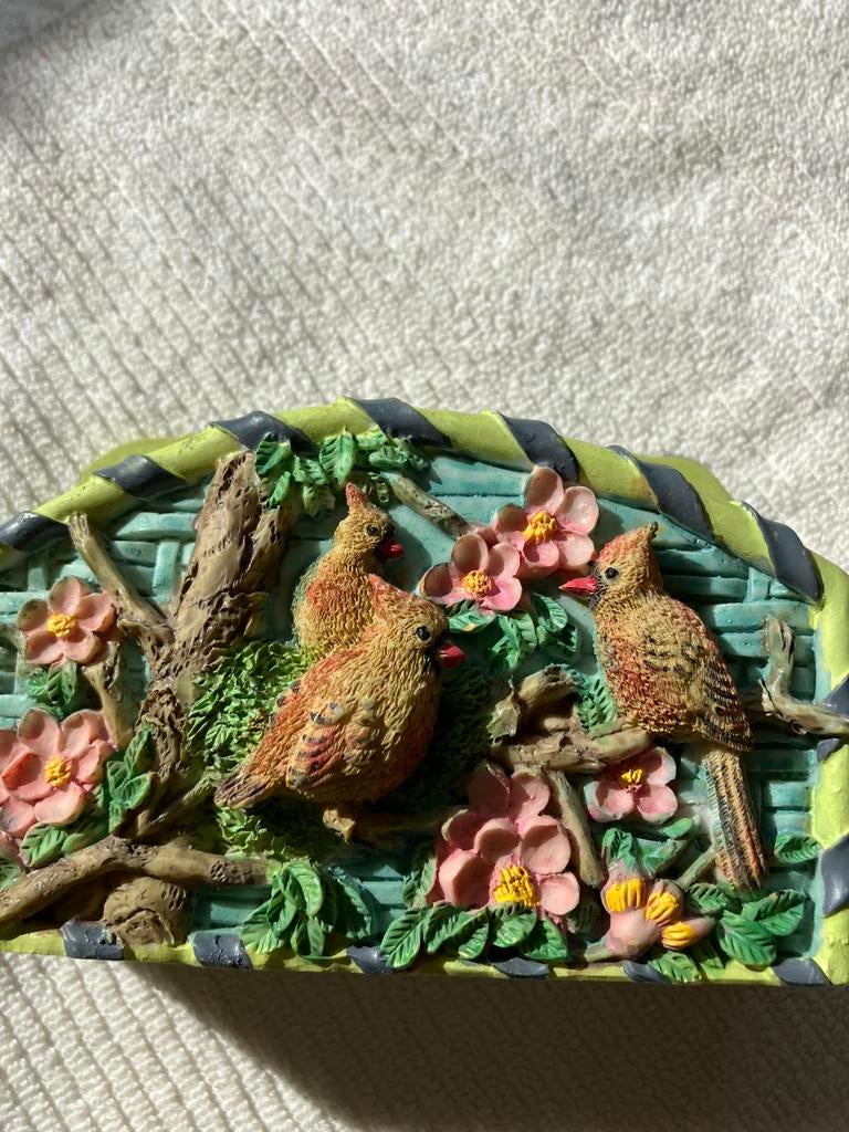 oiseaux - Support serviettes + lettres - Décoration vintage, Enlèvement ou Envoi, Comme neuf