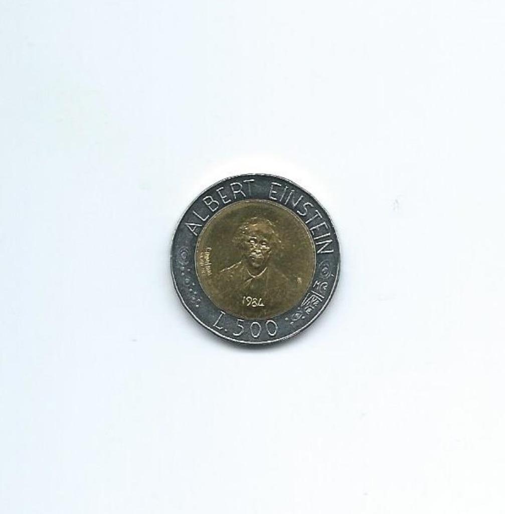 San Marino, 500 Lire 1984, Albert Einstein., Ophalen of Verzenden, Overige landen, Losse munt