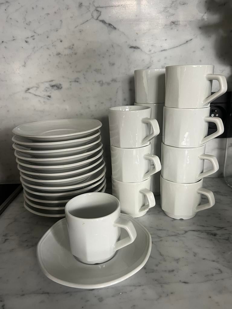 Koffieservies - mokkaservies Apilco Porselein 25 delig, Enlèvement, Porcelaine