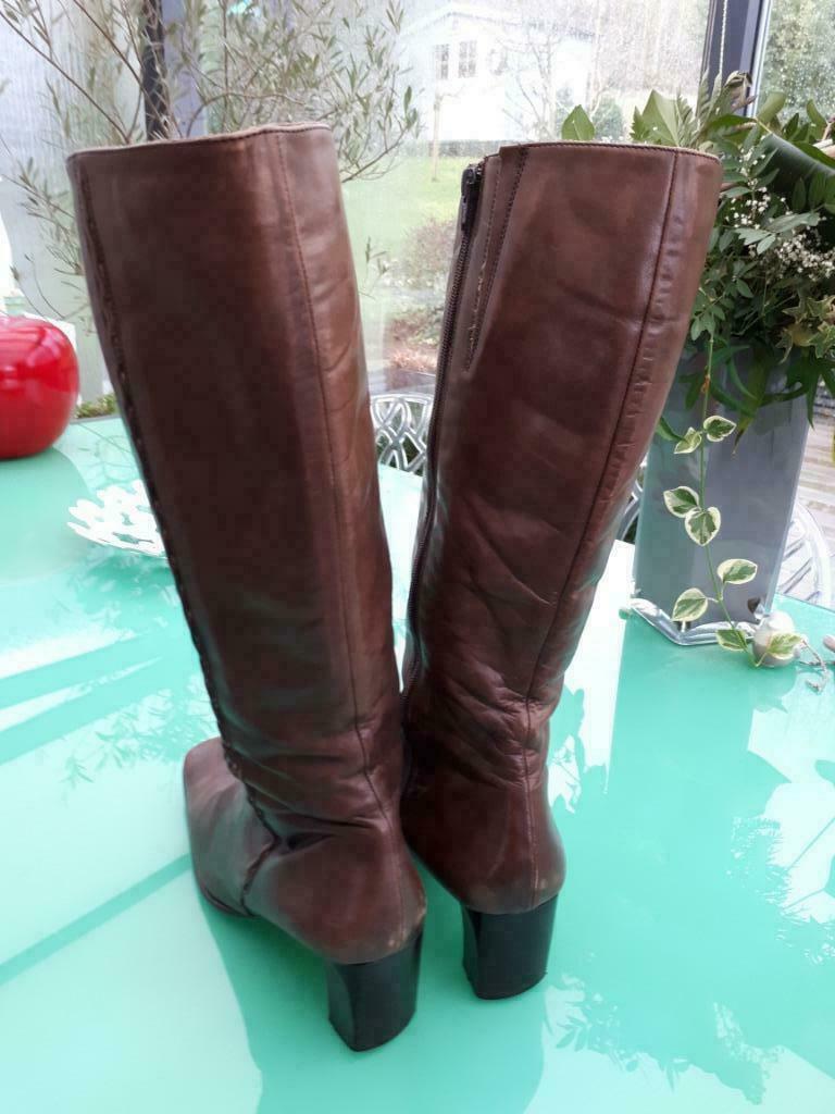 BOTTES DAMES EN CUIR, Vêtements | Femmes, Enlèvement ou Envoi, Brun, Porté, Bottes hautes
