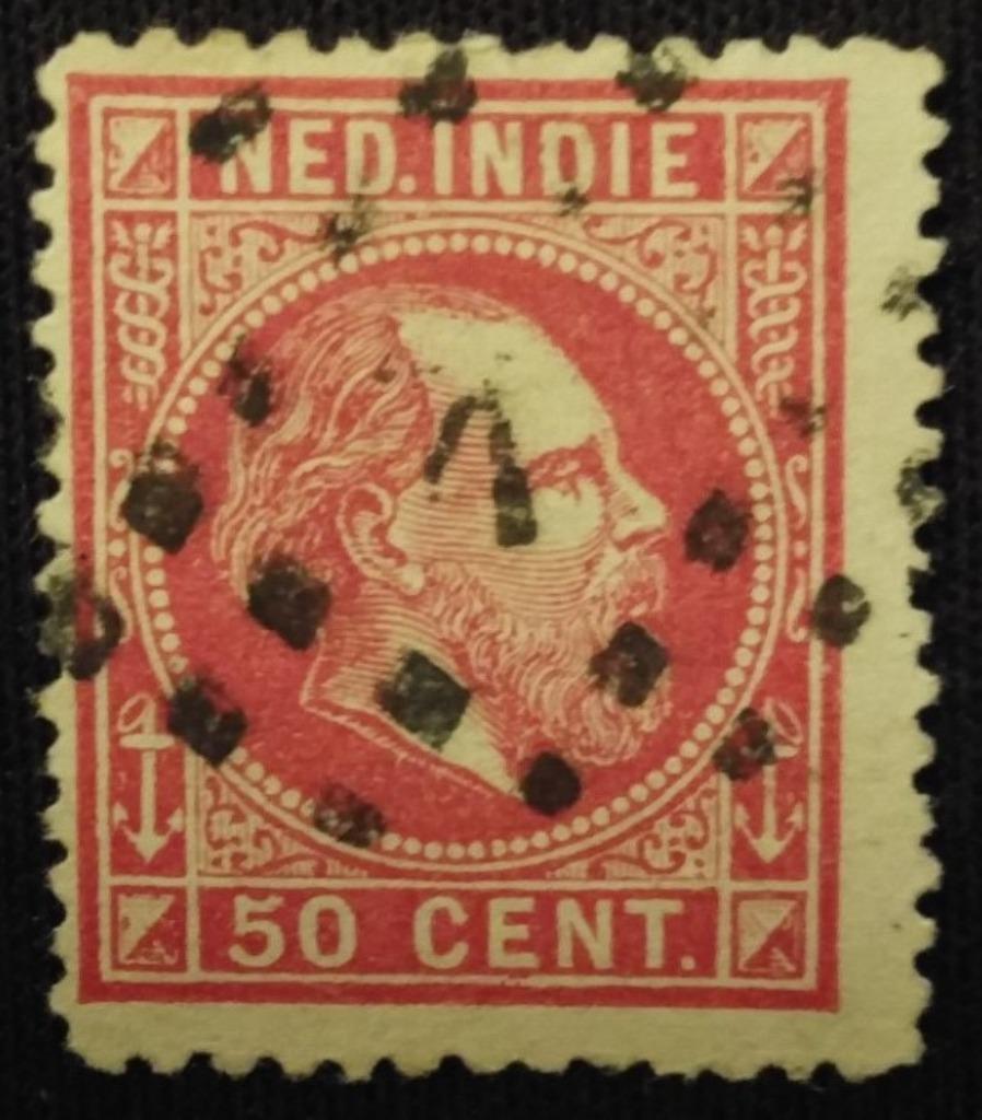 NED.INDIË - nr. 15C met puntstempel 1, Timbres & Monnaies, Timbres | Indes orientales néerlandaises, Envoi, Affranchi, Indes néerlandaises