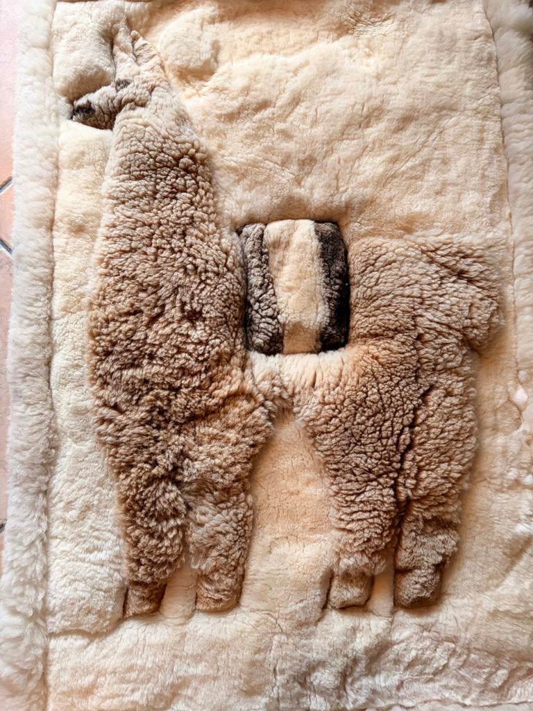 Patchwork schapenvacht, Huis en Inrichting, Ophalen, Gebruikt