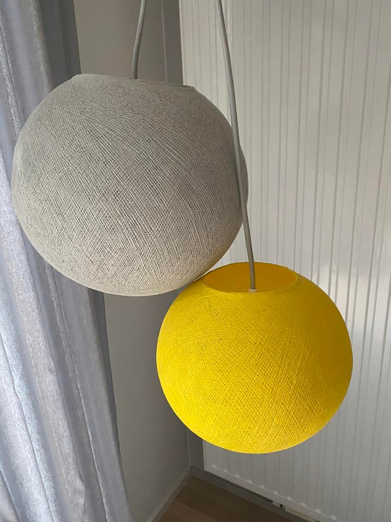 2 hanglampen bol met kabels, Enlèvement ou Envoi, Comme neuf, Tijdloos