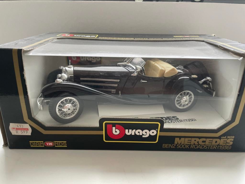 Roadster Mercedes-Benz 500k (1936) - 1/18e, Enlèvement ou Envoi, Comme neuf, Voiture, Burago