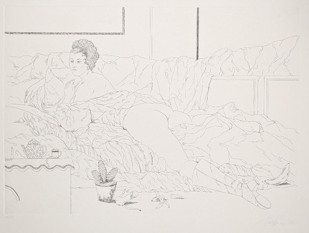 Luc Piron - gravure érotique - femme nue - petite édition, Antiquités & Art, Art | Eaux-fortes & Gravures, Enlèvement ou Envoi