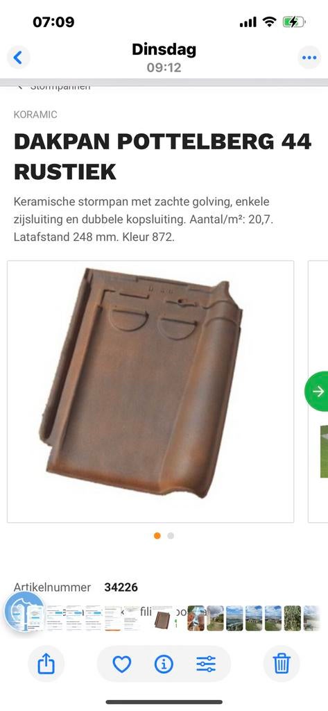 Pottelberg 44 +kantpannen, Doe-het-zelf en Bouw, Ophalen, Zo goed als nieuw