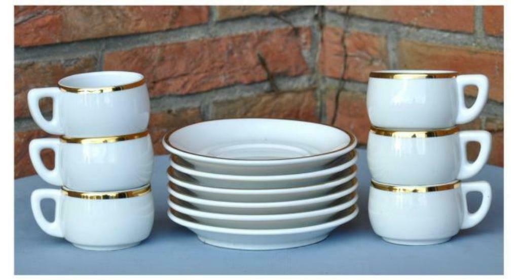 §6 tasses avec sous tasse baudour n°4, Enlèvement ou Envoi