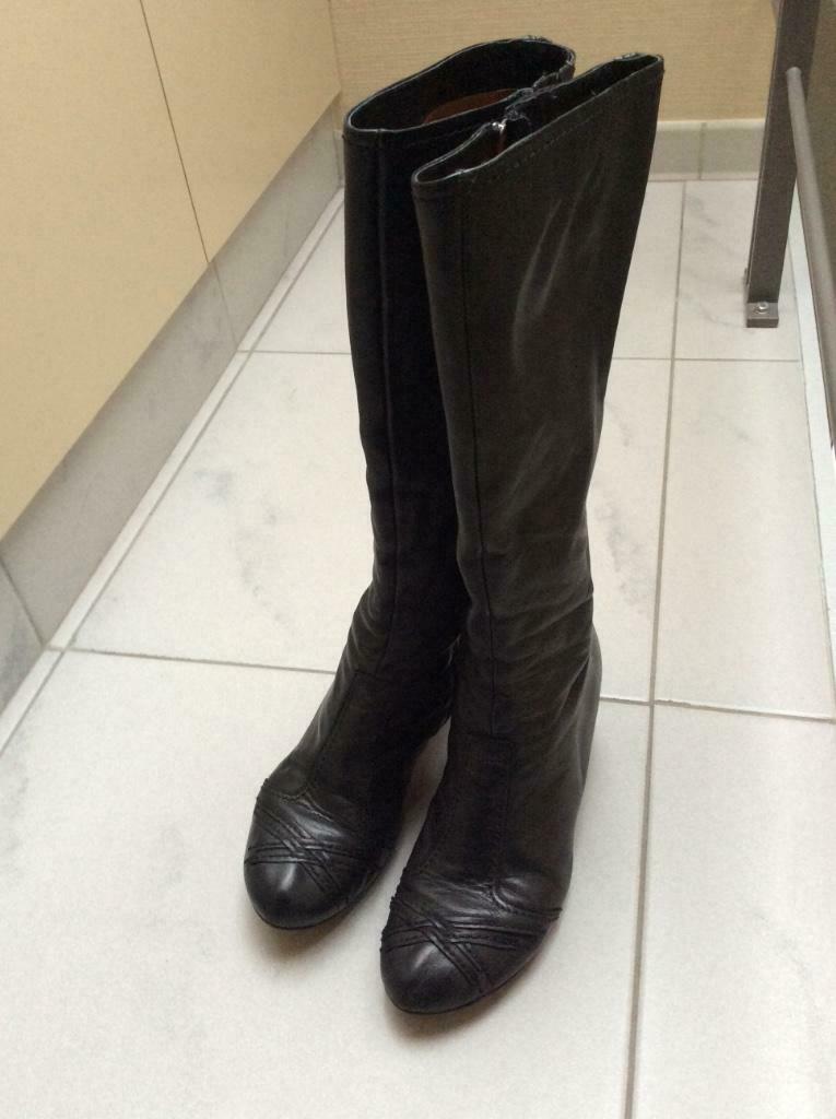 Hoge leren laarzen zwart 39 Harlot, Kleding | Dames, Hoge laarzen, Zwart, Ophalen of Verzenden, Harlot