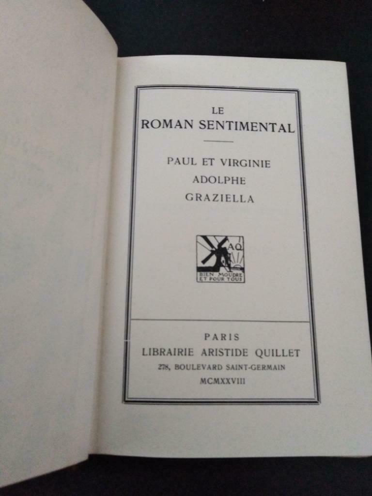 Le roman sentimental, Paul et Virginie, Adolphe, Graziella, Enlèvement ou Envoi, Utilisé
