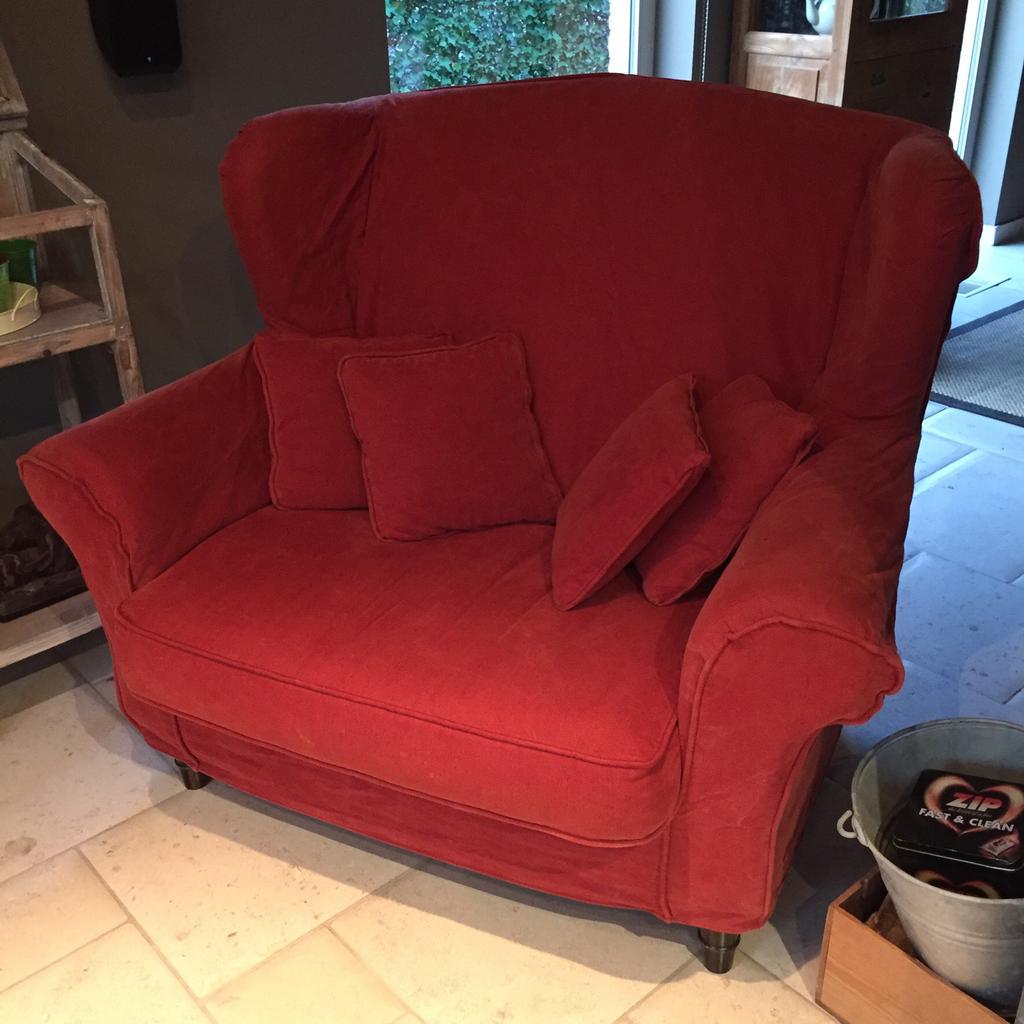 Zetel 1,5 zit “love-seat” rood, als nieuw, Enlèvement, Comme neuf