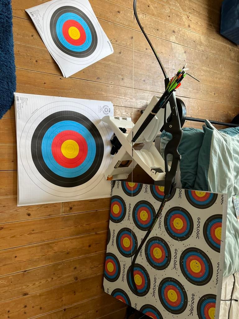 Opbergbare XL pijl en boog (longbow) + hele set attributen, Ophalen, Zo goed als nieuw, Longbow